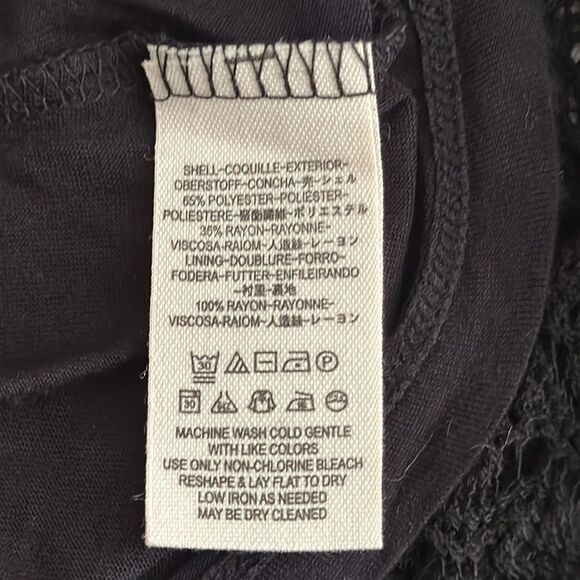 Free People Crochet Boho Dress Liner Black Festival Size Small - Picture 10 of 10